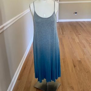 Ombré dress gray to turquoise knit jersey